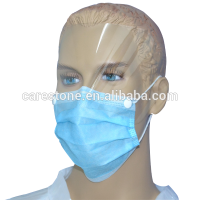 surgical disposable face mask with eye shield